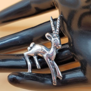 Vintage Mexico Silver Gazelle brooch
