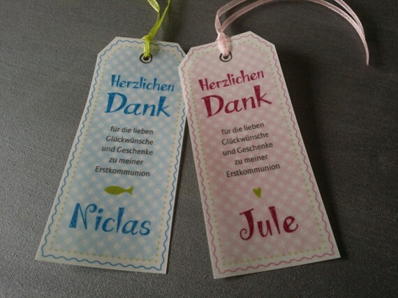 Danke zur Kommunion 10 Stück | Etsy