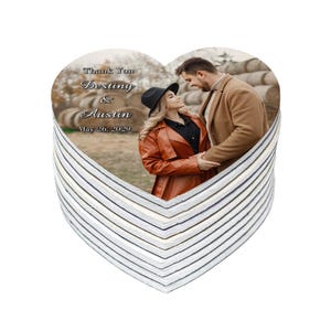 Wedding Photo Keepsake Magnets - Custom Personalized Wedding Favors for Bridal Party Guests