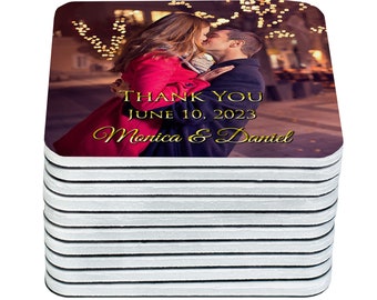 Thick photo magnets, Thank you magnets, Personalized wedding favors