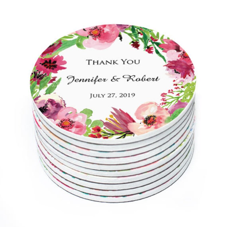 Round Thank You Wedding Etsy