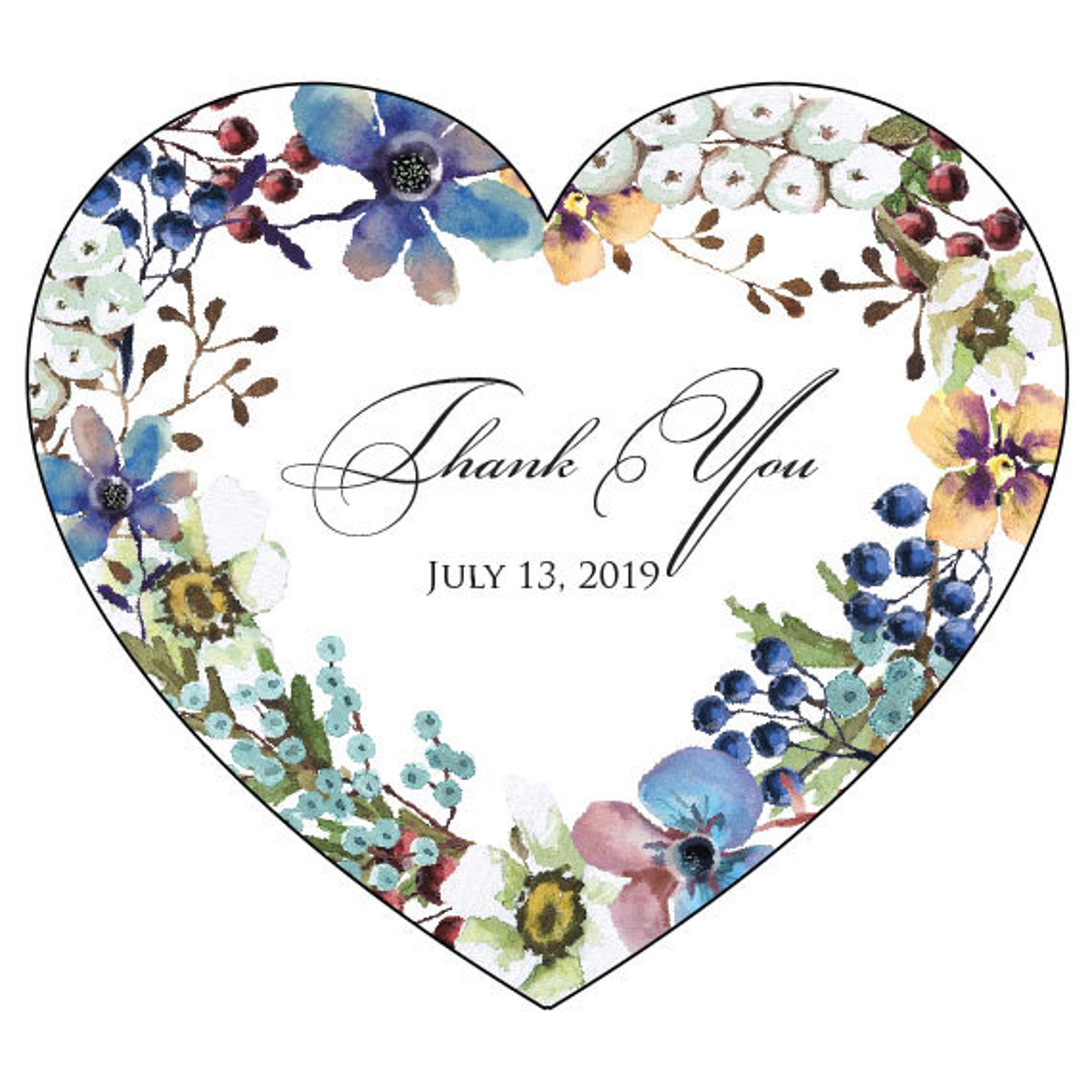 Heart Thank You Wedding Etsy