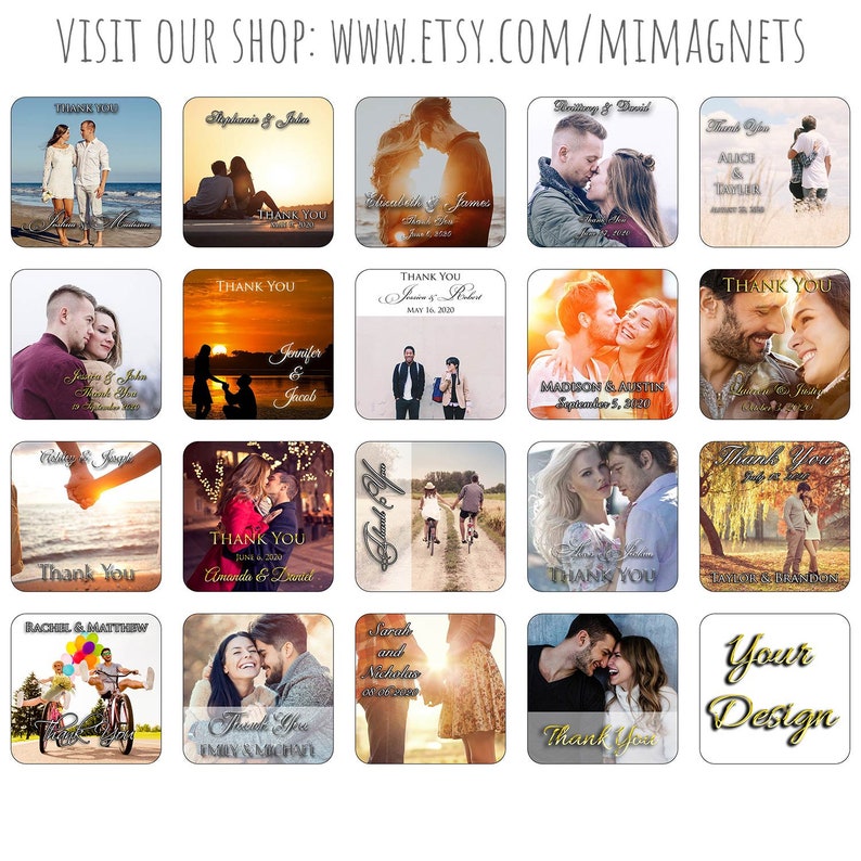 Wedding magnets Thank you magnets Personalized wedding favors