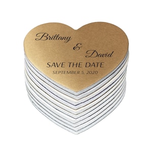 Save the date magnet metallic Save the date fridge magnet | Save the date heart, personalized and customized