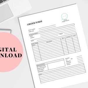 Excel order form template, Small business order form, Sales order form template, Add your own logo | Instant Download