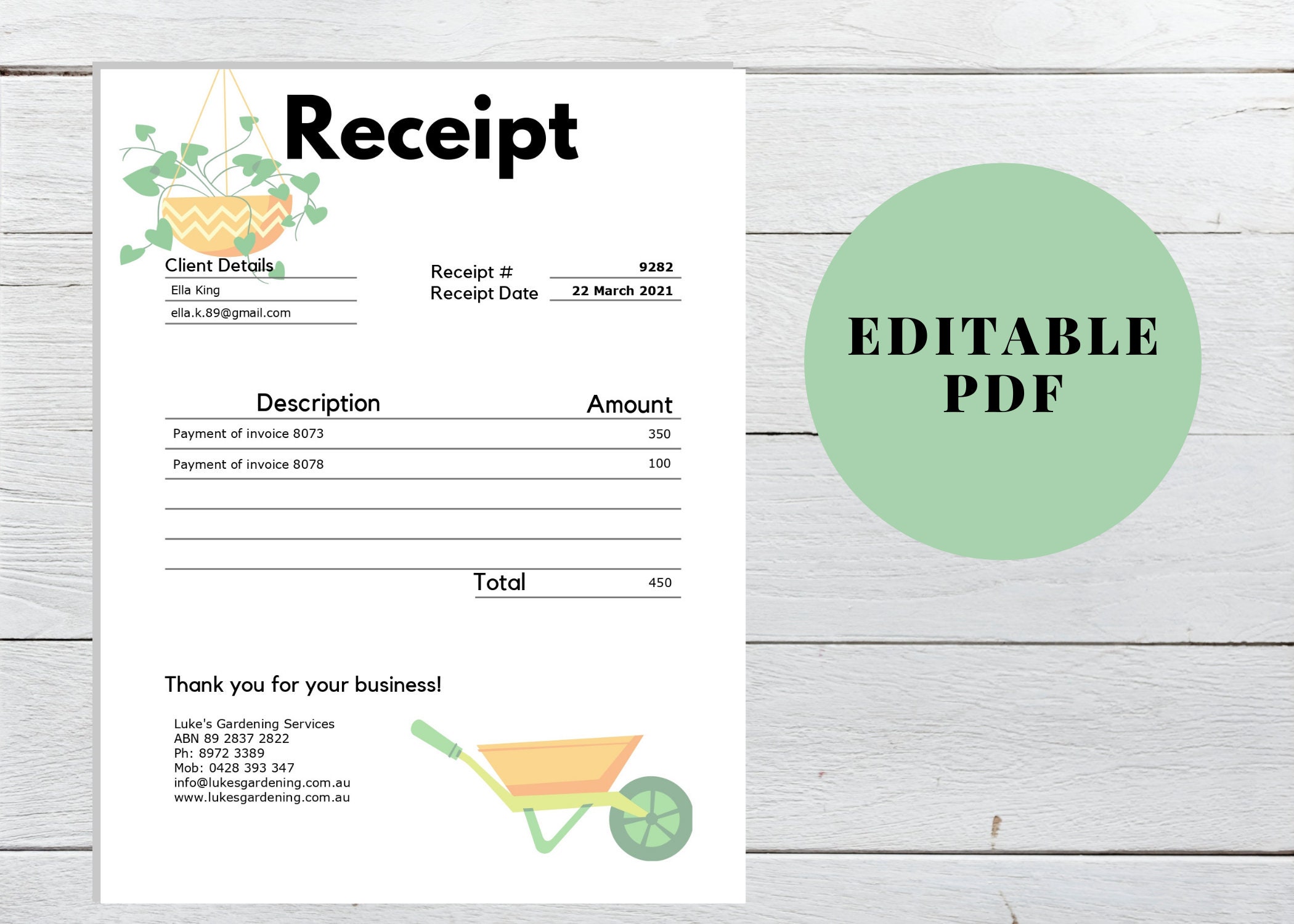 gardening-receipt-gardening-business-receipt-template-etsy