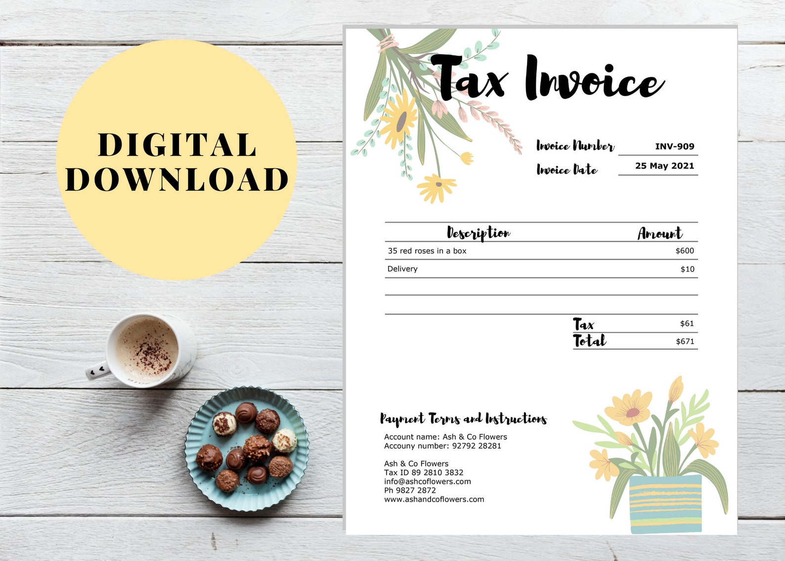 flower-shop-invoice-template-receipt-template-quotation-form-etsy