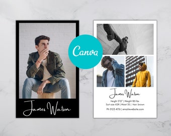 Professional Comp Card Template for Canva (Digital Download)