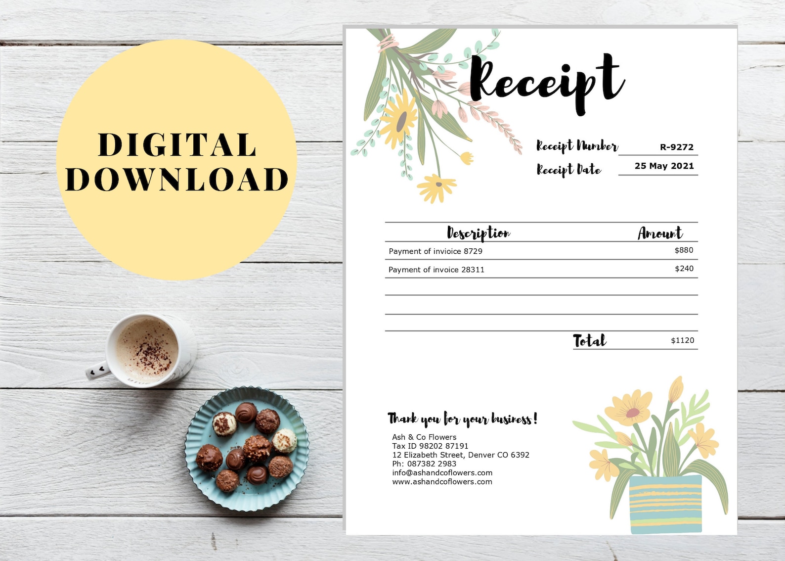 Flower Shop Invoice Template Receipt Template Quotation Form Etsy Finland Flower Shop Invoice Template Receipt Template Quotation Form Etsy Finland