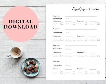 Paypal Pay in 4 Payment Tracker (Digital Download)