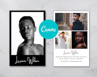 Canva Model Comp Card Template | Professional Composite Card (Digital Download)