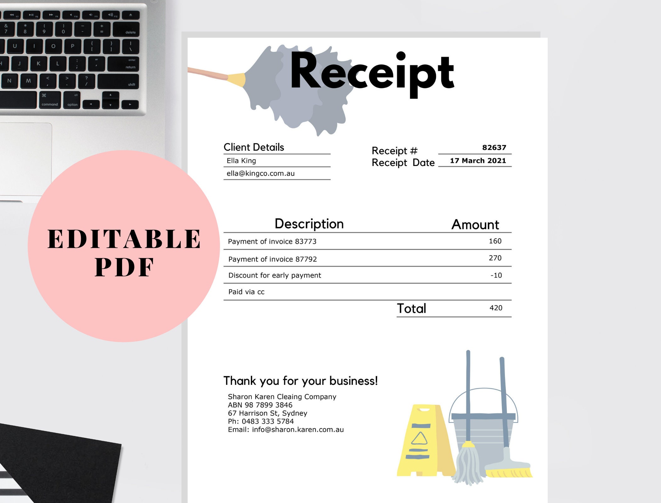 cleaning-receipt-cleaning-business-receipt-template-cleaning-etsy-espa-a