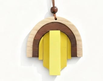 Colgante de madera Art Déco cortado con láser