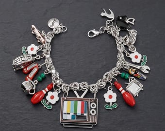 925 Sterling Silver Charm Bracelet – Women's Silver Charm Bracelet – Original Television-Themed Jewelry – Gift