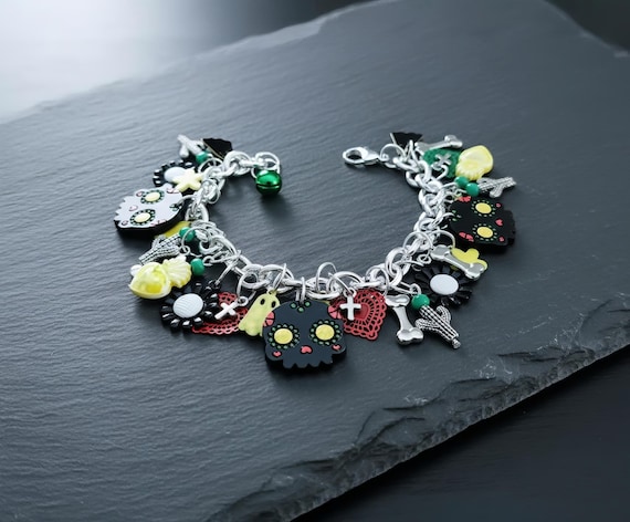 925シルバーブレスレットチャーム - シルバースカルジュエリー - Etsy 日本
