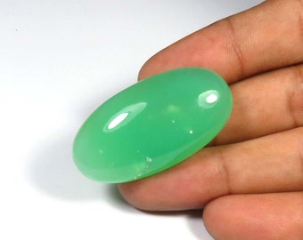 Natural Chrysoprase Oval Shape Hand Carved Chrysoprase Loose Gemstone-Chrysoprase Gemstone Chrysoprase Jewellery-11-12 mm-JC-2489