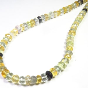 Mix Semi Multi Rondelle Faceted Beads, 14"Strand, Natural Mix Multi Semi Briolette Beads, 7-7.5mm Multi Gemstone Beads For Jewelry Creations