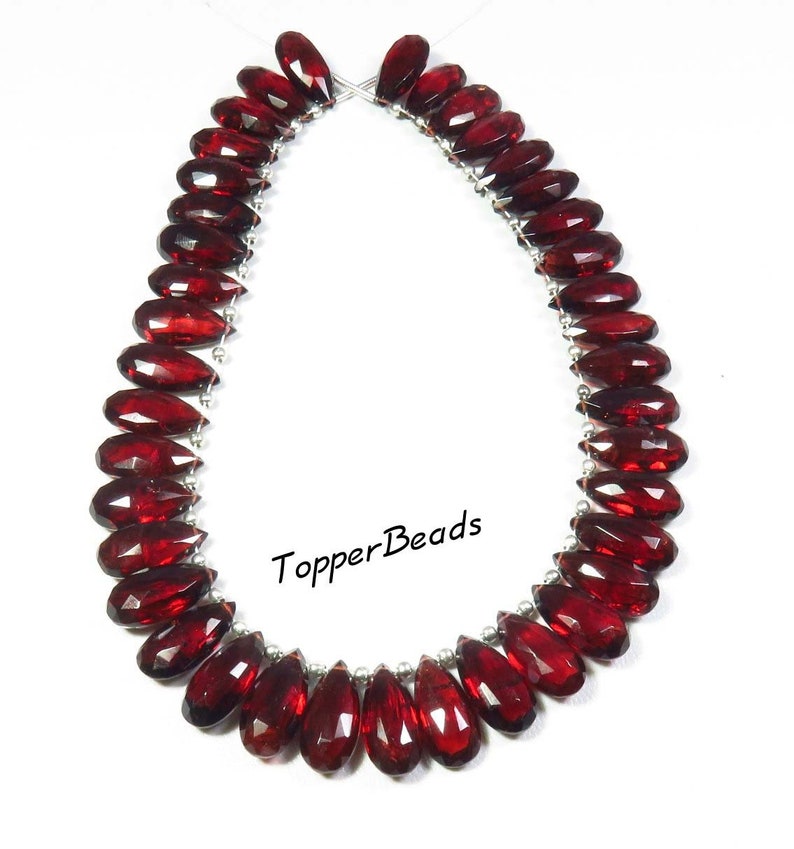 14.5x7 mm Natural Mozambique Garnet Beads Matched Pair Mozambique Garnet Beads Mozambique Garnet Faceted Pear Briolette Beads. AAA++