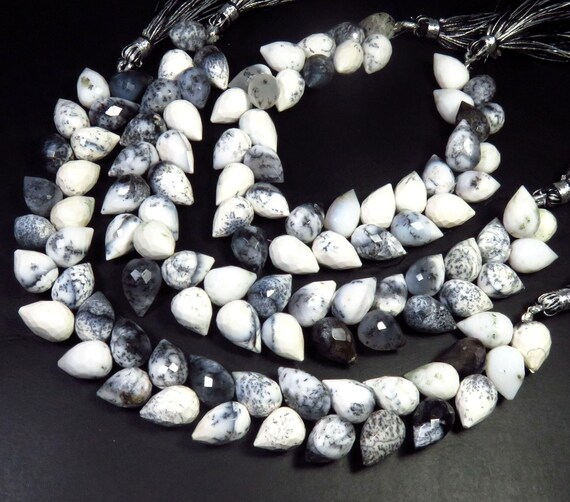 Natural Dendrite Opal Faceted Beads, 7
