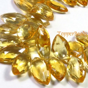 Beautiful Natural Yellow Citrine Beads, 14-22mm, Yellow Citrine Faceted Marquise Beads, 8&quot;Strand, Citrine Gemstone Beads For Jewelry Use,