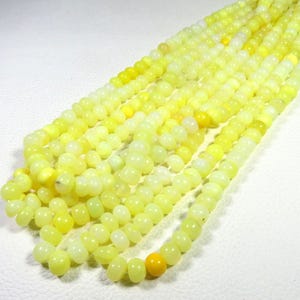 yellow opal smooth beads, opal briolette gemstone beads, 7.5-8mm, yellow opal rondelle beads, yellow opal beads, opal gemstone gifts for her
