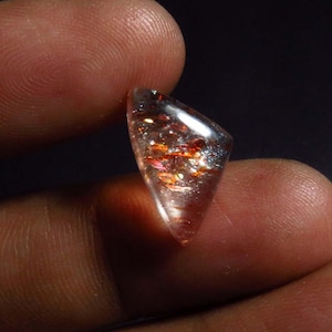 Migliore pietra preziosa di fantasia in pietra del sole arcobaleno, 4 carati, pietra del sole africana naturale AAA+, 16 x 10 mm, cabochon traslucido al 100% in pietra del sole, pietra preziosa curativa