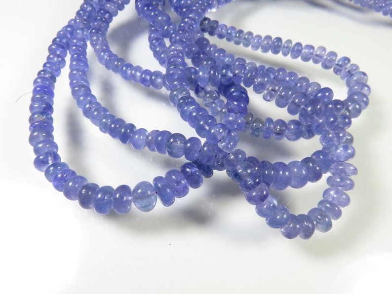 3.5-6 mm Blue Tanzanite gemstone rondelle plain beads 17 inch Strand BH#70C 100/% Natural Tanzanite rondelle beads Tanzanite Beads