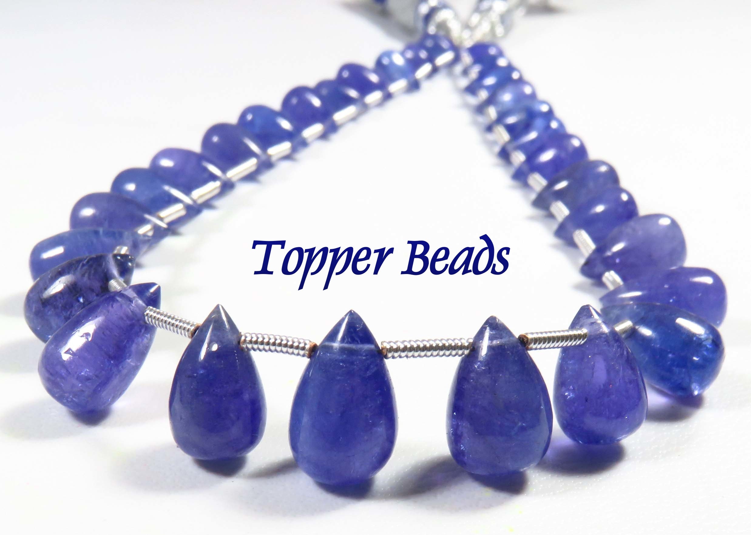 Natural Tanzanite Gems Beads BH#2249 8-12mm Tanzanite Smooth Teardrops Beads For Unique Creations Blue Tanzanite Smooth Beads 9.50 Inch