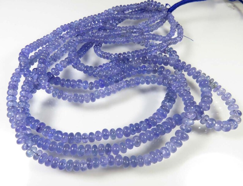 3.5-6 mm Blue Tanzanite gemstone rondelle plain beads 17 inch Strand BH#70C 100/% Natural Tanzanite rondelle beads Tanzanite Beads