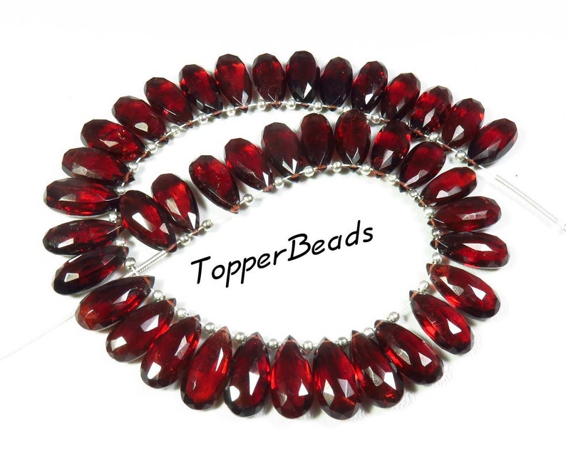14.5x7 mm Natural Mozambique Garnet Beads Matched Pair Mozambique Garnet Beads Mozambique Garnet Faceted Pear Briolette Beads. AAA++