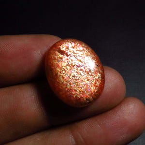 Pietra preziosa di pietra del sole a reticolo arcobaleno, 19 x 15 mm, pietra del sole AAA+ Cabochon sciolta, pietra del sole africana naturale al 100%, 17 carati, pietra del sole ovale per gioielli,