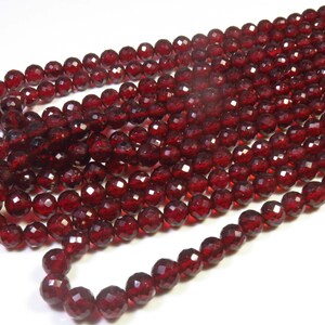 Perline di granato africano rosso naturale al 100%, 5-7 mm, perline sfaccettate di granato del Mozambico AAA+, filo da 9", sfere di granato, gemme, perline briolette.