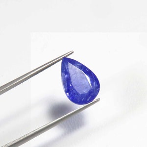 Gemma di tanzanite africana naturale di prima qualità, taglio sfaccettato, 13 x 9 mm, tanzanite blu sfusa, 4,45 ct, forma a pera, gemme tanzaniane per uso in gioielleria.