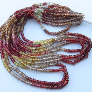 Multi Tundra Sapphire Gemstone Beads, 15&quot;Strand, Tundra Sapphire Rondelle Smooth Beads, 3mm, Natural Tundra Beads For Jewelry Creation,