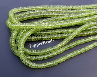 Top Grade Green Peridot Gemstone Beads, 100% Natural Peridot Faceted Beads Strands, 4-7mm, Peridot Wheel Disk Faceted Beads For Jewelry,