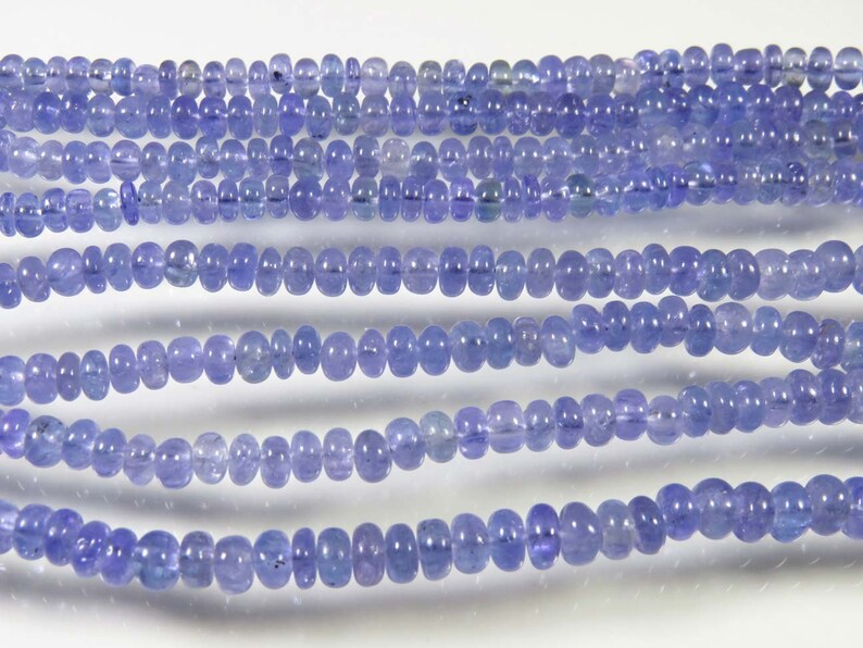 3.5-6 mm Blue Tanzanite gemstone rondelle plain beads 17 inch Strand BH#70C 100/% Natural Tanzanite rondelle beads Tanzanite Beads