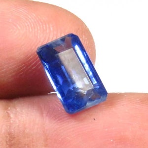 Cianita azul rica lapidada facetada, 9,5 x 6 x 4 mm, gemas naturais lapidadas em cianita, gemas em formato de baguete de cianita para anéis, 2,60 cts, cianita para fabricação de joias