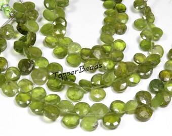 129cts BH#3040 5.50x11mm Vessonite Heart Smooth Beads For Jewel Creations TOP AMAZING~~ Natural Green Vessonite Smooth Gemstone Beads
