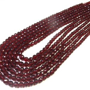 Perline di granato del Mozambico africano di alta qualità da 5-7 mm, perline sfaccettate di granato rosso naturale, filo da 18 pollici, sfere di granato, gemme, perline briolette.