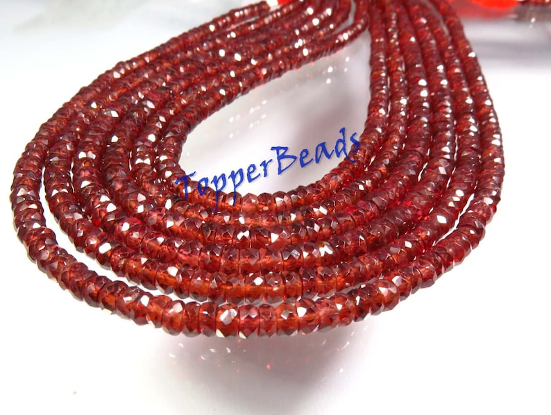 Toppest* Natural Mozambique Garnet beads 2 Strand BH#1021b Mozambique Garnet Rondelle shape faceted beads Jewelry making 14 Strand