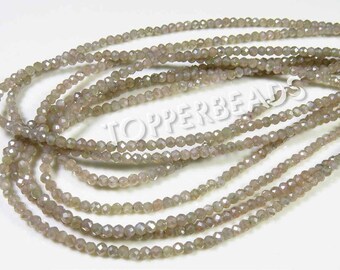 Moonstone Micro Faceted Gemstone Beads, 15"Strand, Peach Moonstone Rondelle Diamond Beads, 2mm, Natural Moonstone Gemstone Beads For DIY,