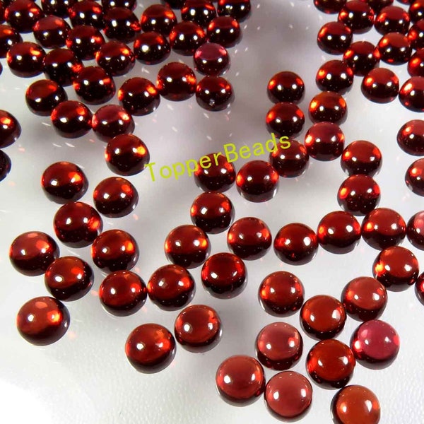 Mozambique Garnet Pair Gemstone, Natural Red Garnet Cabochon, Round 6mm, Garnet Wholesale Price, African Garnet Beads Jewelry Creations,