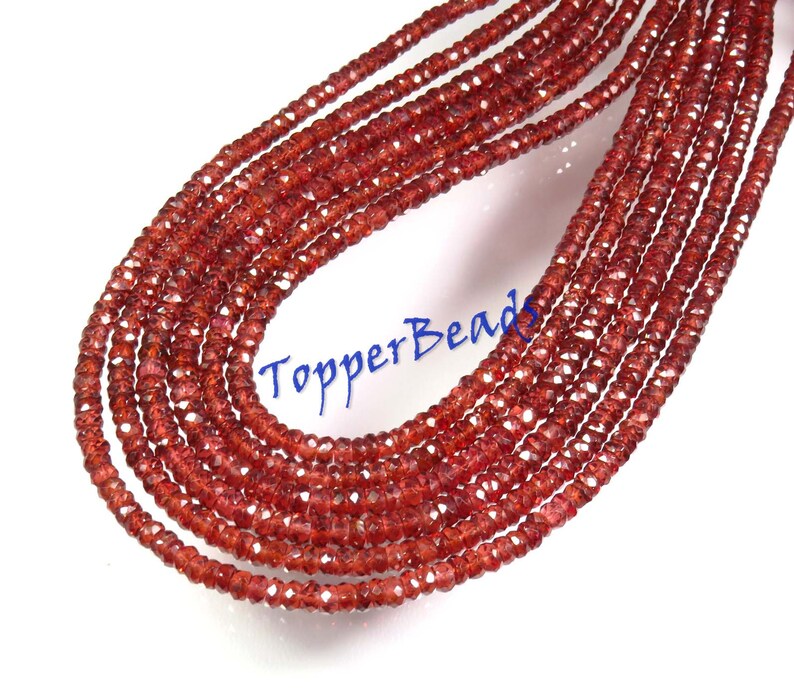 Toppest* Natural Mozambique Garnet beads 2 Strand BH#1021b Mozambique Garnet Rondelle shape faceted beads Jewelry making 14 Strand