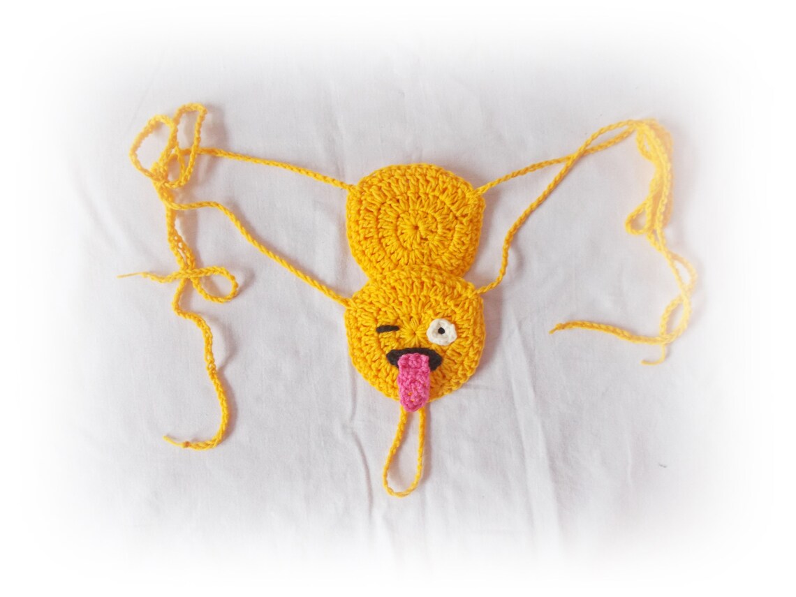 Sexy micro mini gstring thong Emoji love crochet Valentines Etsy