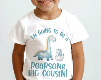 Big Cousin Dinosaur T-Shirt: Baby Announcement Gift