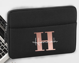 Personalized Name and Initials Laptop Case , monogram laptop, Custom Laptop Case, Initial Tablet Sleeve, teacher gift , Custom Computer Bag,