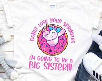 Funny I'm Going To Be a Big Sister Unicorn Shirt, bodysuit, Big Sister Announcement, Promoted to big sister, grandparents baby announcement