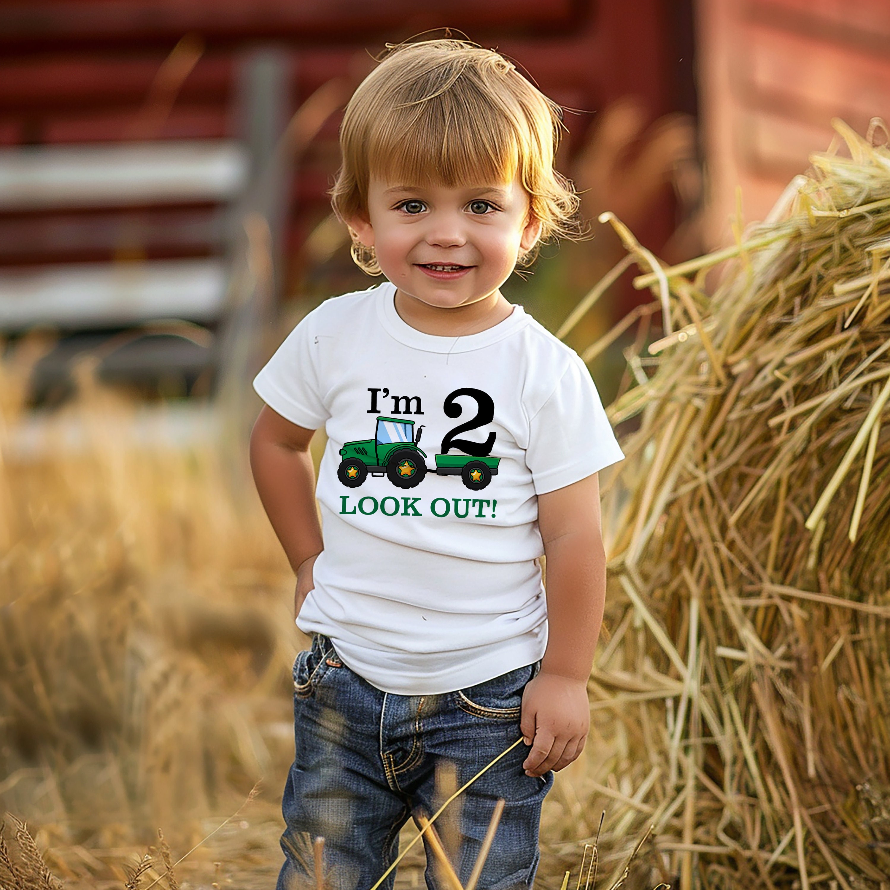Kids Kids 2nd Birthday Tractor Party 2 Year Old Toddler T-Shirt Kids Kids 2nd Birthday Tractor Party 2 Year Old Toddler T-Shirt