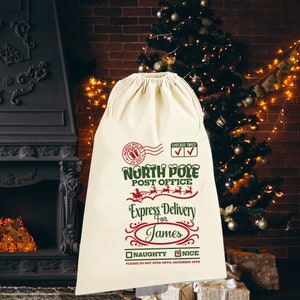 Personalised Christmas Santa sack, Christmas sack, Christmas nutcracker, sugar plum fairy, girl, boy, Christmas Eve box,