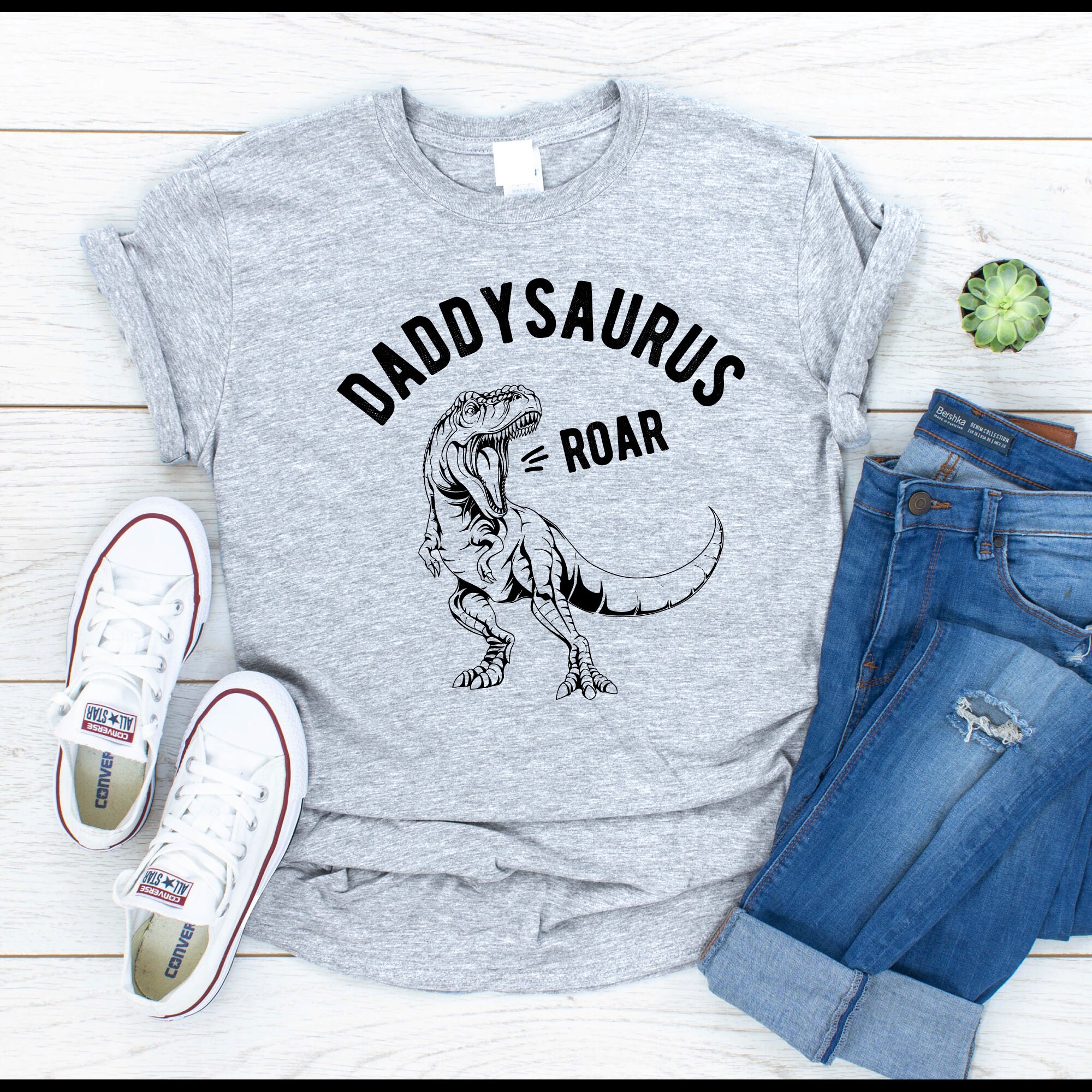 Image of Daddysaurus Shirt, Dad Daddy T Gift For Dad, To Be Tee Top, Fathers Day Gift, Funny Shirt